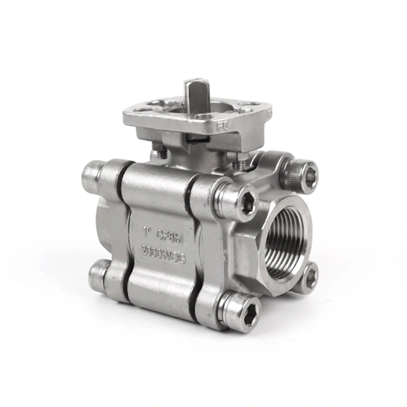 3PC Ball Valve 2000WOG با پایه ISO 5211 برای محرک